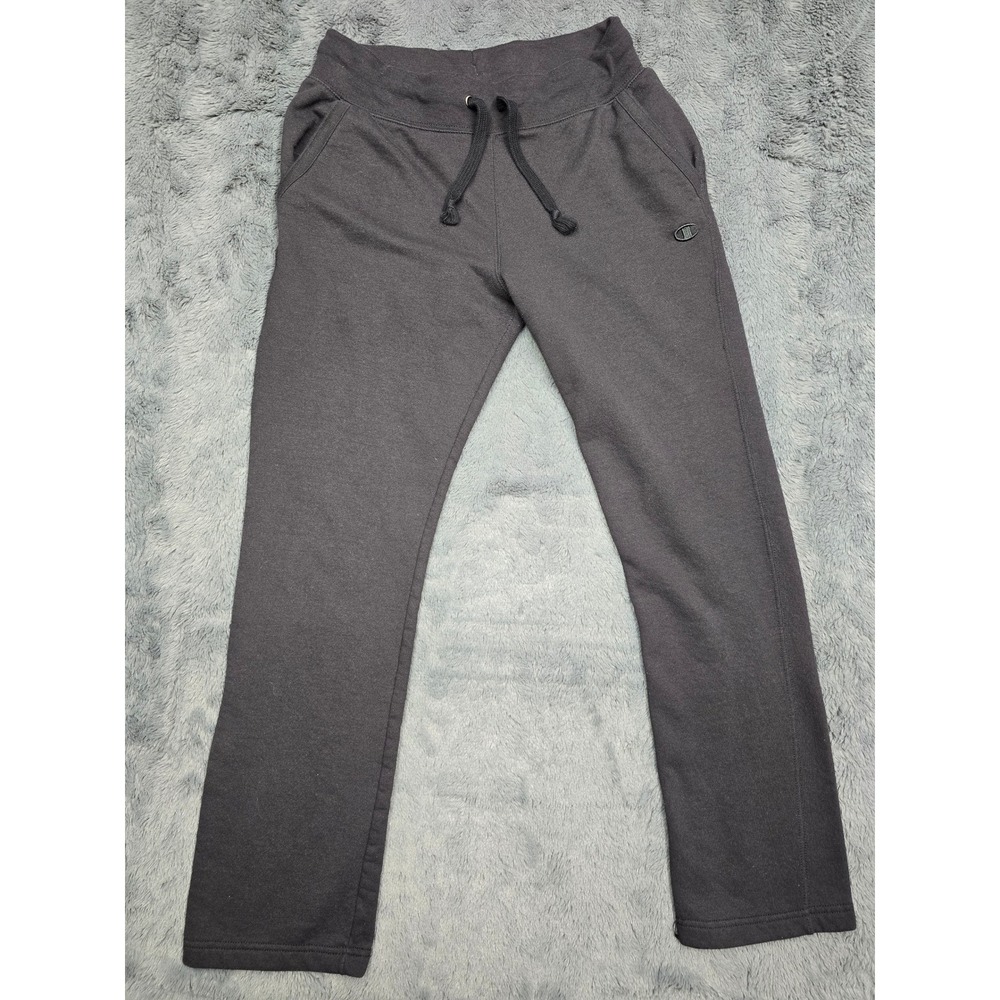 Champion Authentic Womens Fleece Sweatpants black Drawstring Joggers Size M